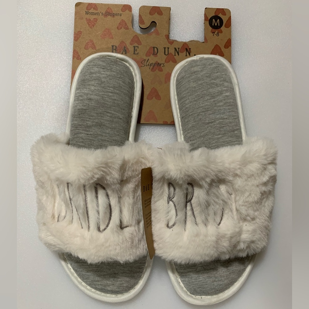Rae Dunn BRIDE Slippers Medium